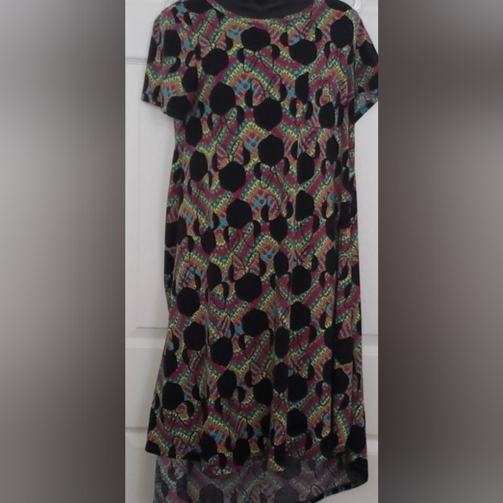 Lularoe hi lo minnie mouse Rainbow Multi Colored print dress Oversized SMALL